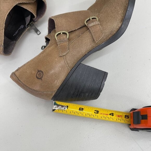 Born Davis Distressed Leather Monk Strap Heeled Bootie Shoe D77717 Womens 10 M - Picture 8 of 9